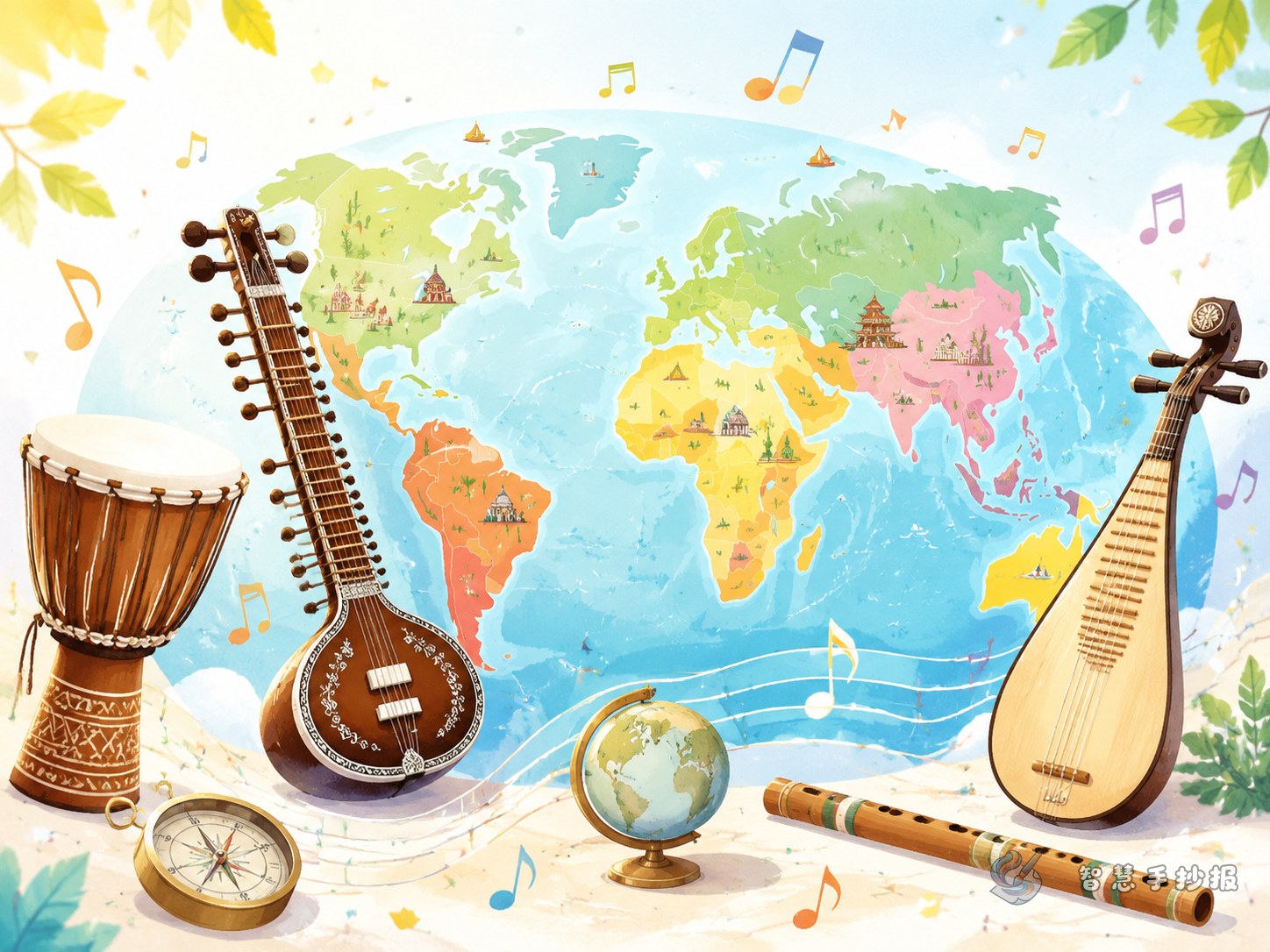 How to Make a World Instruments Handwritten Newspaper: A Three-Part Sound Map - Poster topic cover image