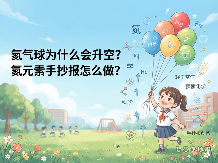 氦气球为什么会升空？氦元素手抄报怎么做？ - 相关内容封面