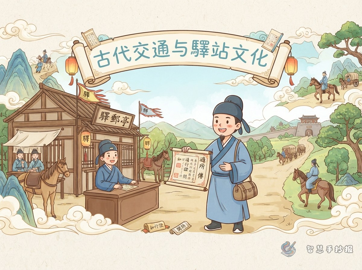 古代人出远门要带通行证吗？过所和传手抄报怎么做 - 智慧手抄报专题封面图