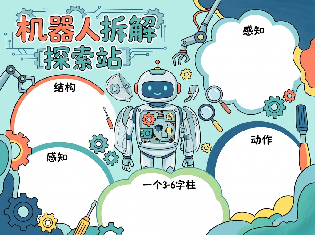 智慧手抄报 AI 生成线稿作品预览 3