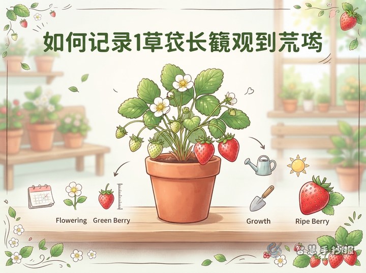 草莓种植观察记录手抄报怎么记录开花到结果 - 相关内容封面