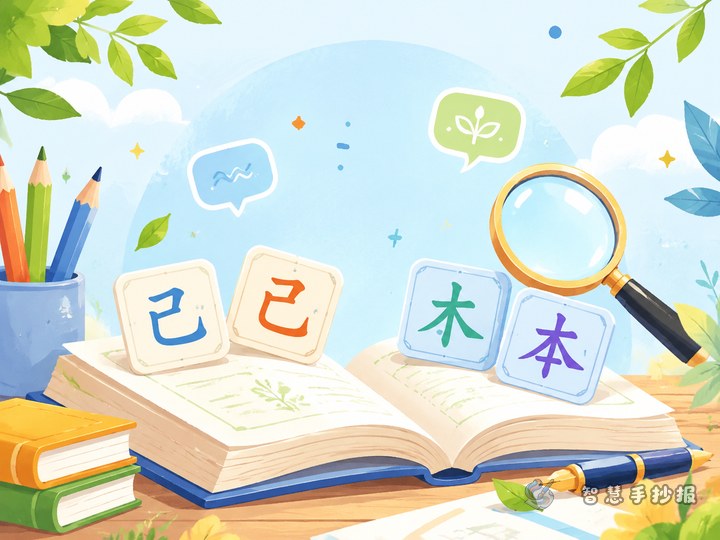 同音字和形近字手抄报怎么做？内容写什么更清楚 - 汉字书法语言文字手抄报系列作品预览