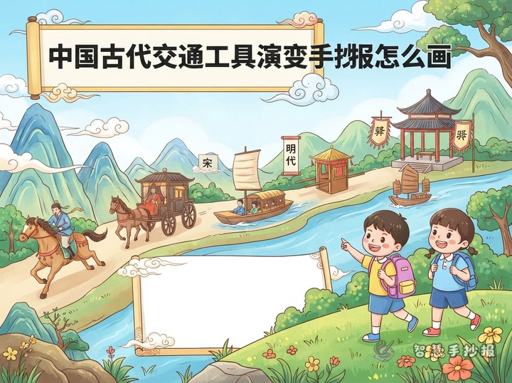 中国古代交通工具演变手抄报怎么画 - 相关内容封面