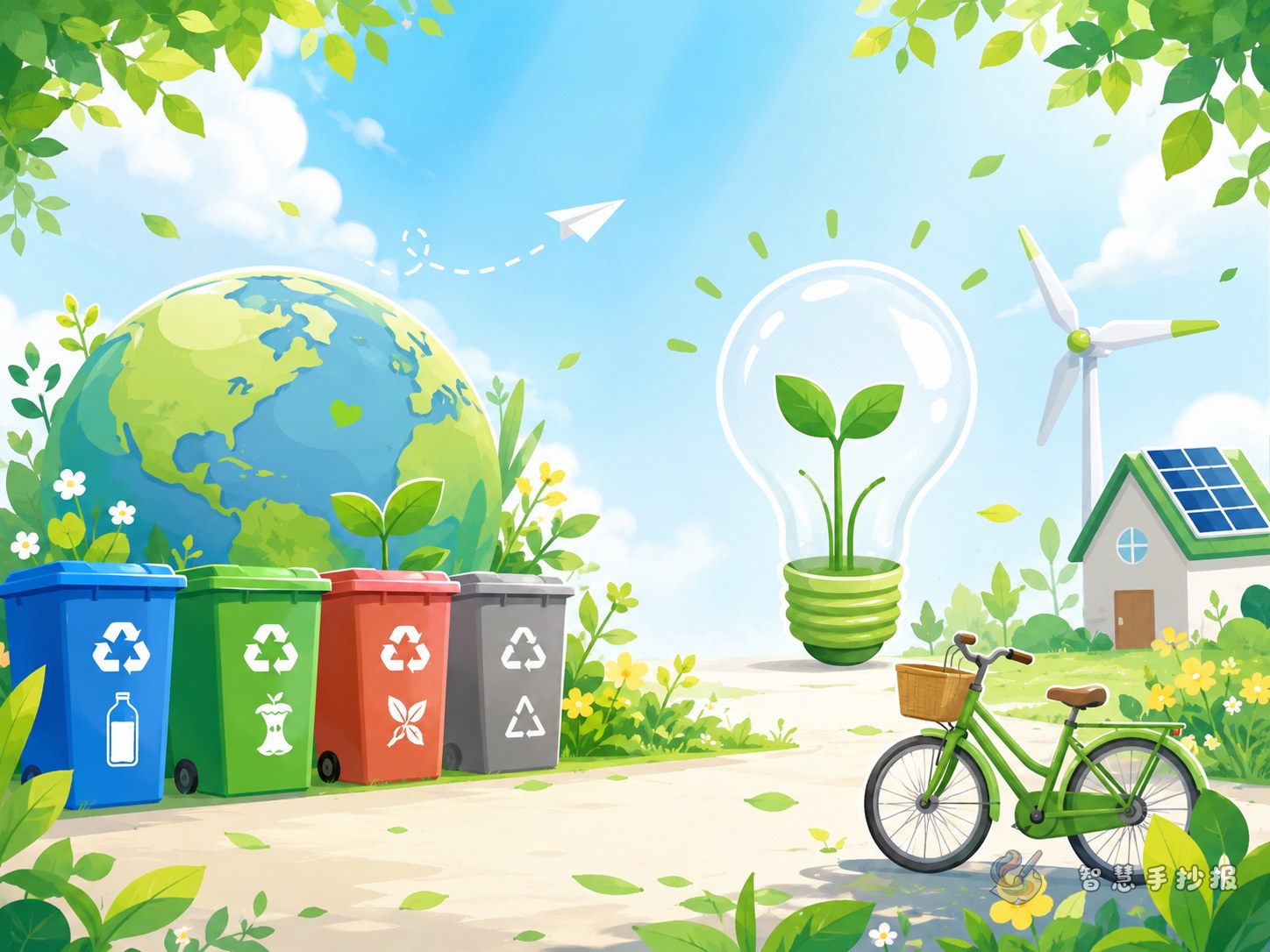 How to layout a handwritten newspaper about garbage sorting and energy-saving tips - Poster topic cover image