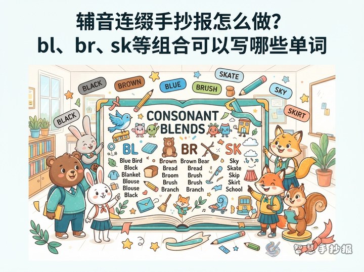 How to Make a Consonant Blend Poster with bl, br, sk and More - Sketch Topic Cover