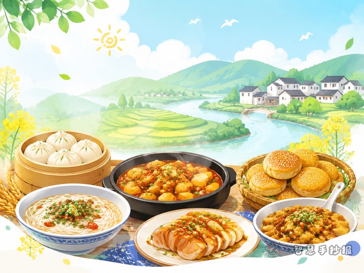 How to Present Hometown Food on a Handwritten Newspaper - Poster line art preview