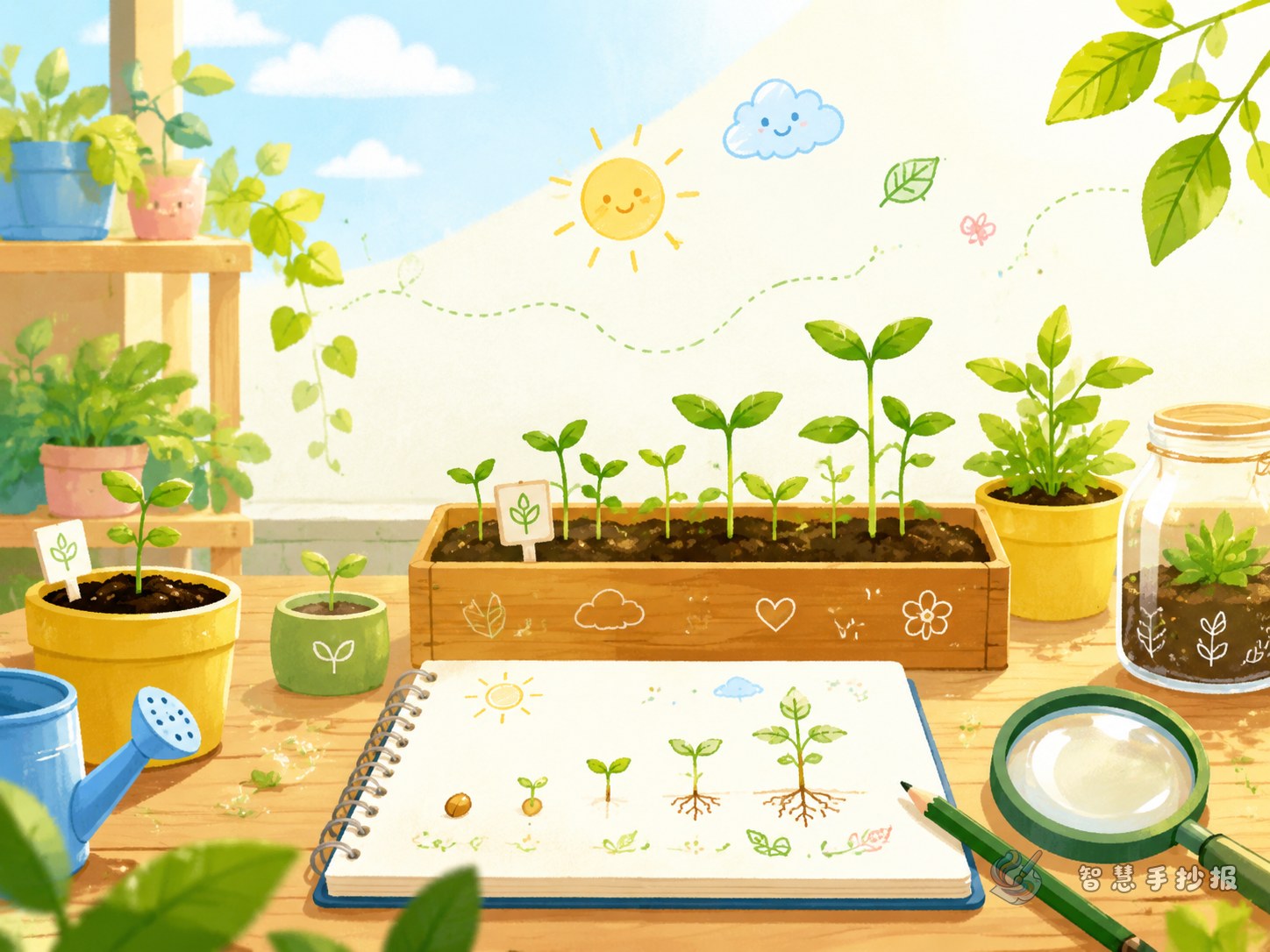 怎么把班级种植角的观察日记做成手抄报？ - 智慧手抄报专题封面图