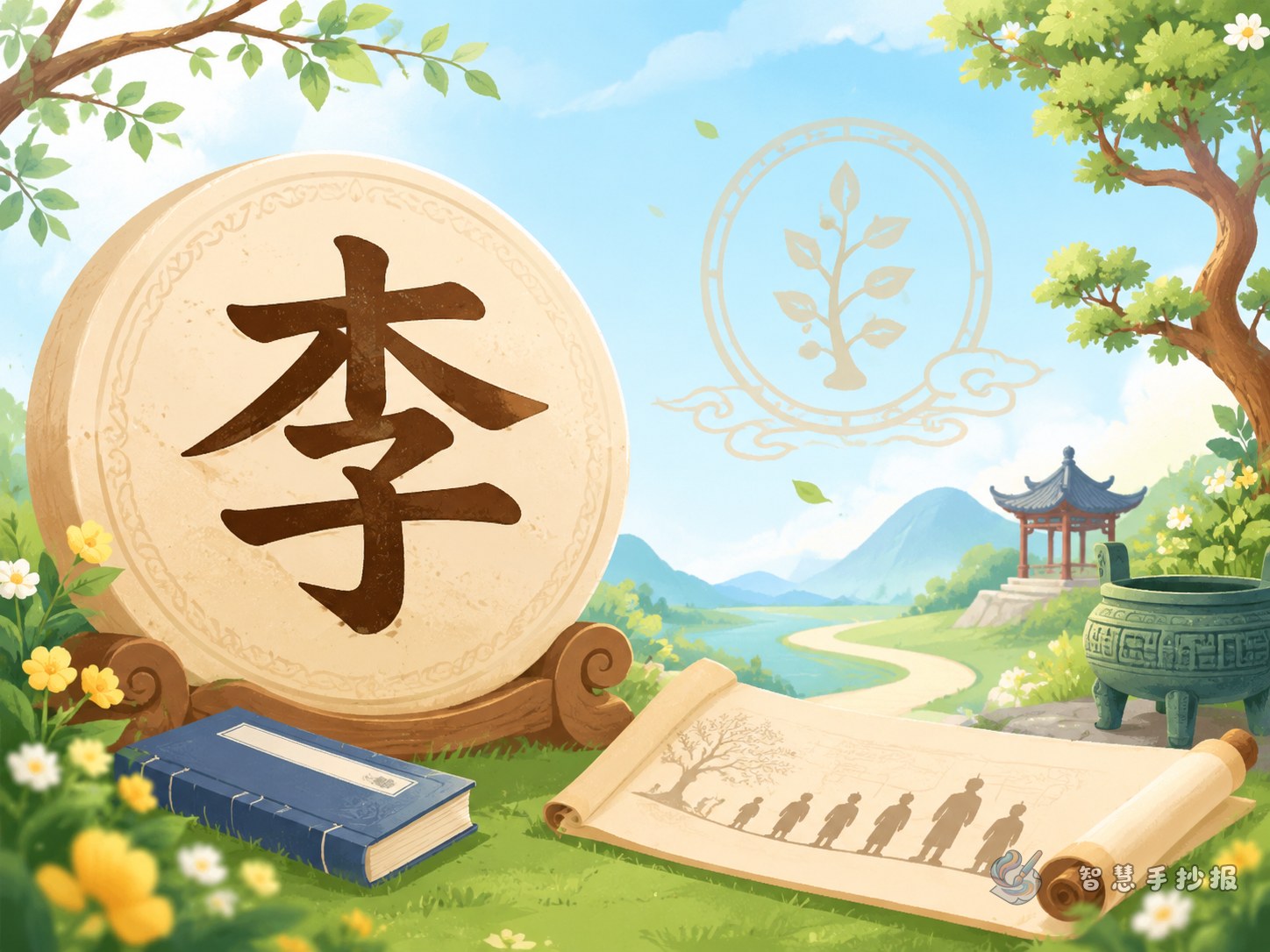 我姓李，李姓从哪里来手抄报怎么写 - 智慧手抄报专题封面图