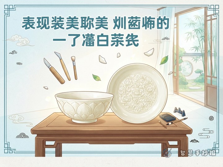 定窑白瓷手抄报怎么表现刻花与印花之美 - 相关内容封面