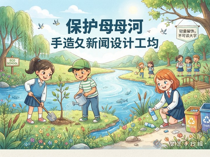 保护母亲河手抄报怎么设计更有环保感 - 河流湖泊生态保护手抄报手抄报封面