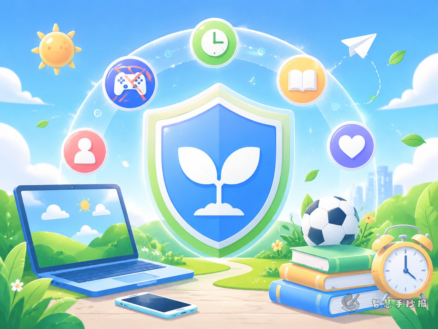 网络文明防沉迷手抄报怎么做更清楚好看 - 智慧手抄报专题封面图