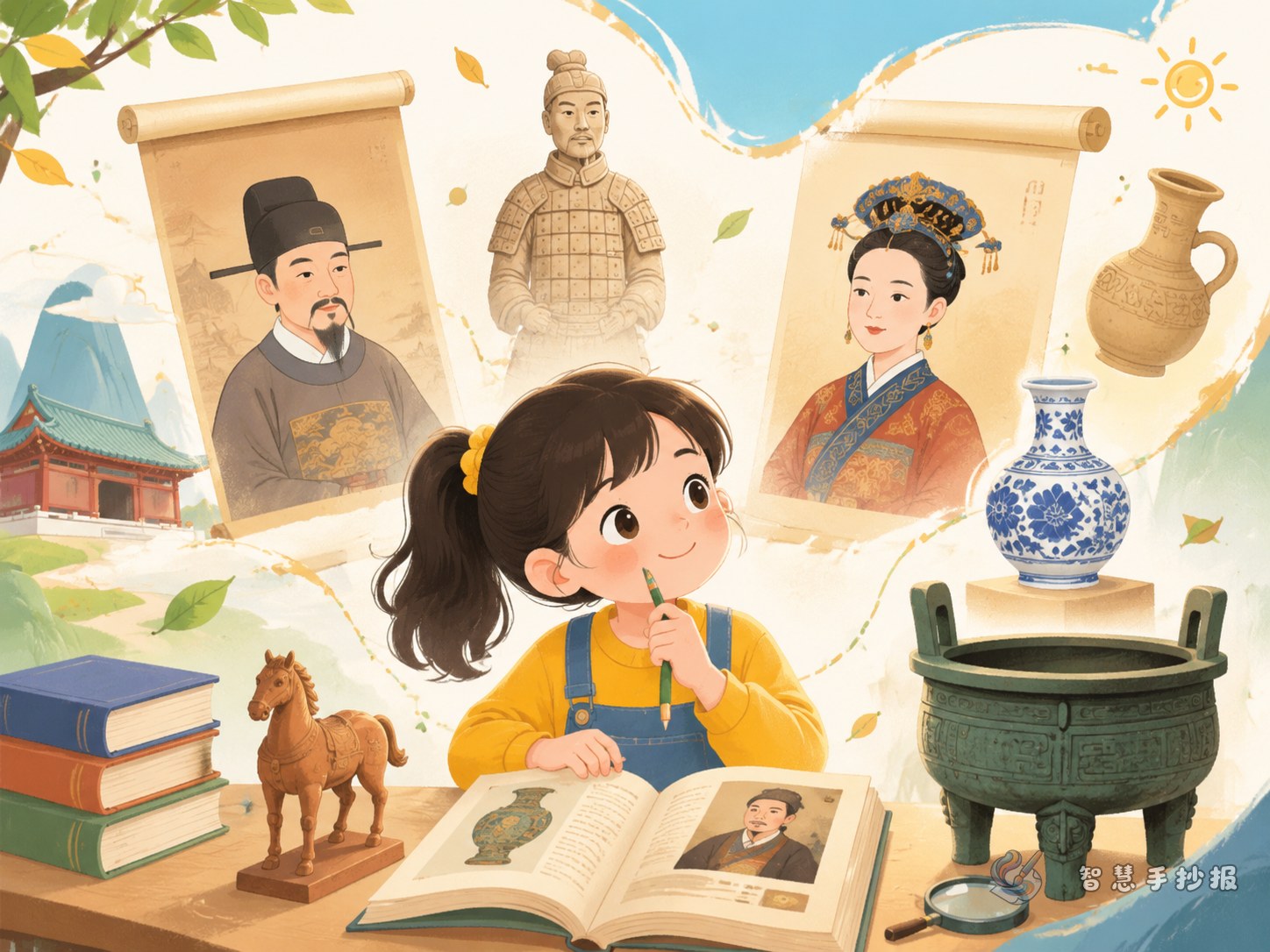 历史人物主题手抄报怎么做？用博物馆里的画像与器物讲人物故事 - 智慧手抄报专题封面图