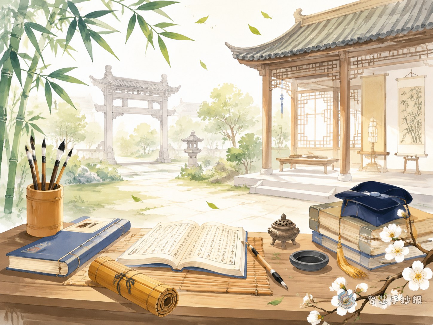 古代书院讲学礼仪手抄报怎么做出求学仪式感 - 智慧手抄报专题封面图