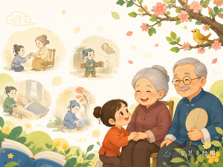 How to Make a Filial Piety and Respect for Elders Handwritten Newspaper - Sketch cover for Filial Piety and Respect for the Elderly Handwritten Newspaper