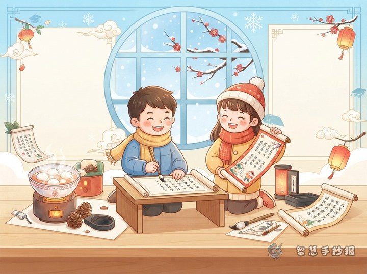 冬至诗词手抄报可以摘抄哪些古诗，版面怎么安排 - 相关内容封面