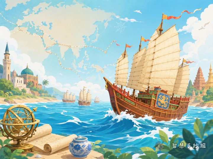 What sections can I include in a Zheng He voyages handwritten newspaper? - Related topic thumbnail