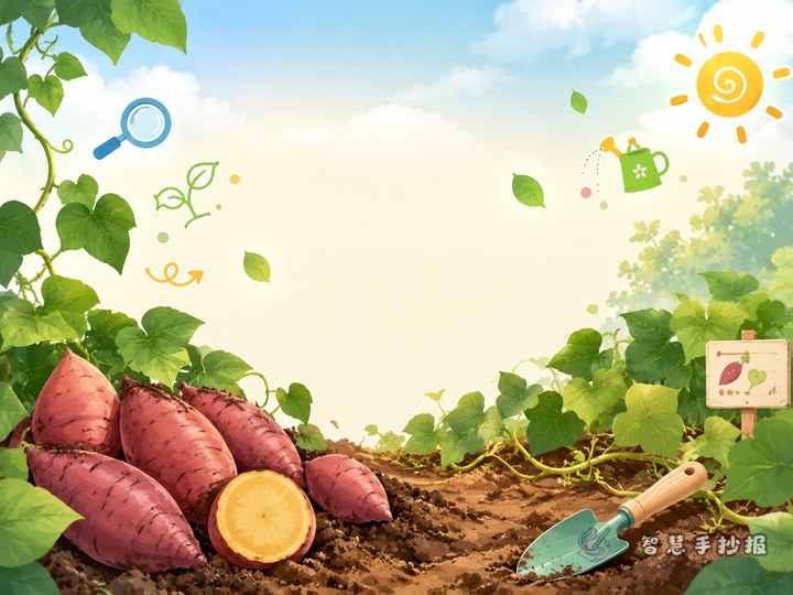 What details should I include in a sweet potato planting labor observation poster? - Sketch Topic Cover
