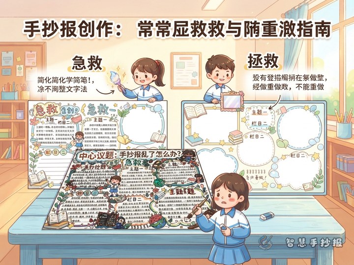 手抄报画得太满又显乱怎么办？不用重做的版面急救方法 - 相关内容封面