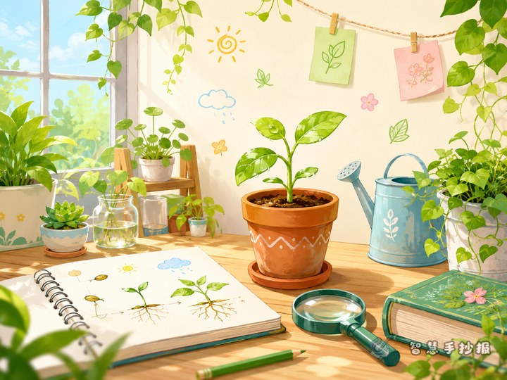 植物角观察日记手抄报写什么内容更容易得高分 - 手抄报专题封面