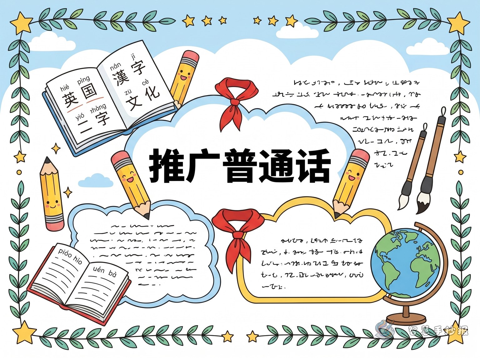 How to Make a Hand-Copy Newspaper About Promoting Mandarin - Poster topic cover image