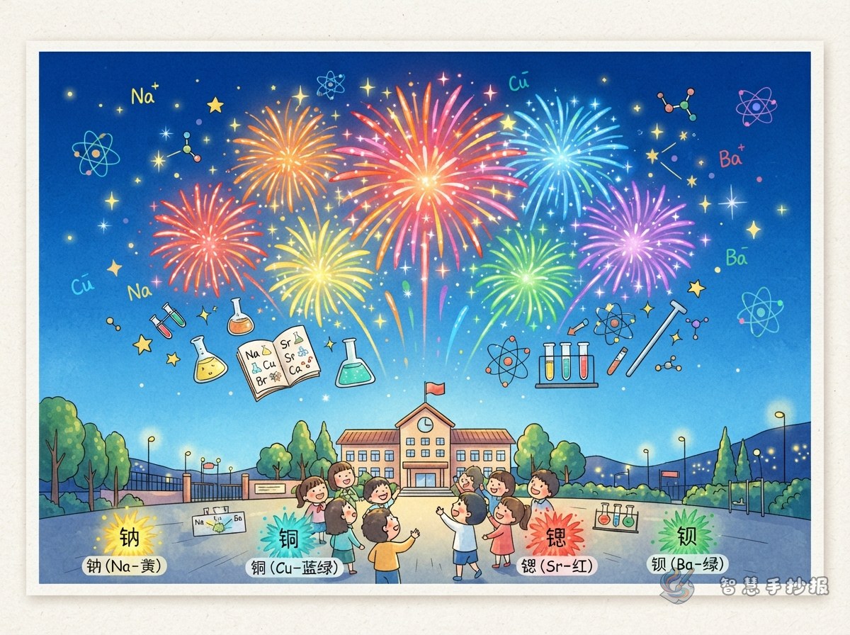 Why Do Fireworks Have Different Colors? A Metal Elements Handwritten Newspaper - Poster topic cover image