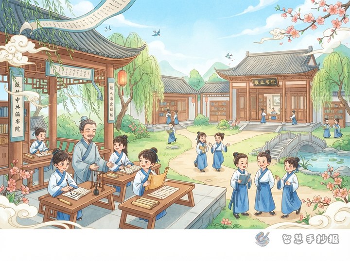 古代书院的一天手抄报怎么画出求学精神 - 相关内容封面