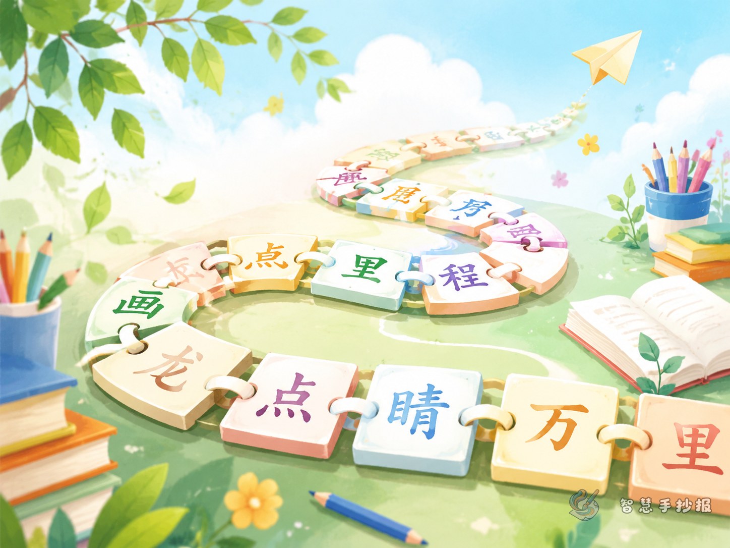 成语接龙手抄报怎样做一条不断的词语链？ - 智慧手抄报专题封面图