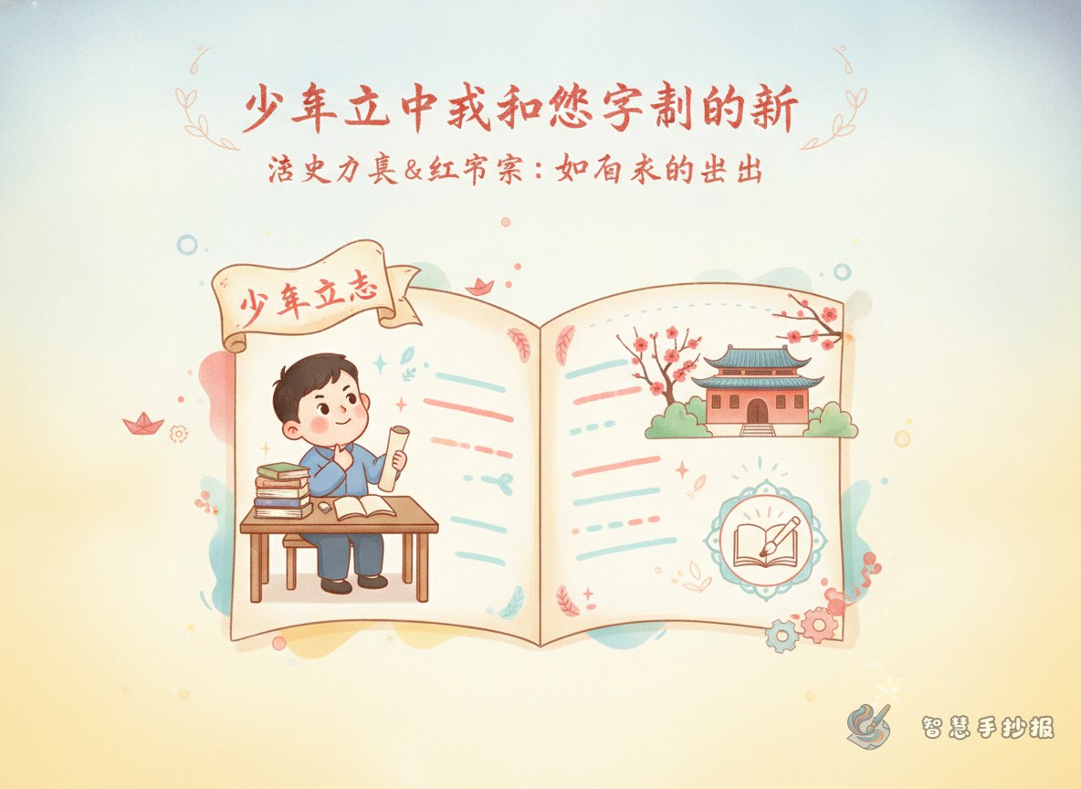 周恩来少年立志读书手抄报怎么做更出彩 - 智慧手抄报专题封面图