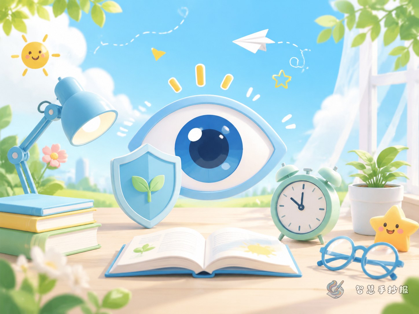 如何做一张&ldquo;科学用眼一日计划&rdquo;手抄报 - 智慧手抄报专题封面图