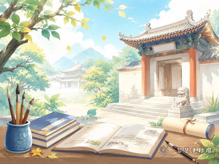 嵩阳书院求学精神手抄报可以怎么做 - 中国古代书院与求学精神手抄报系列作品预览
