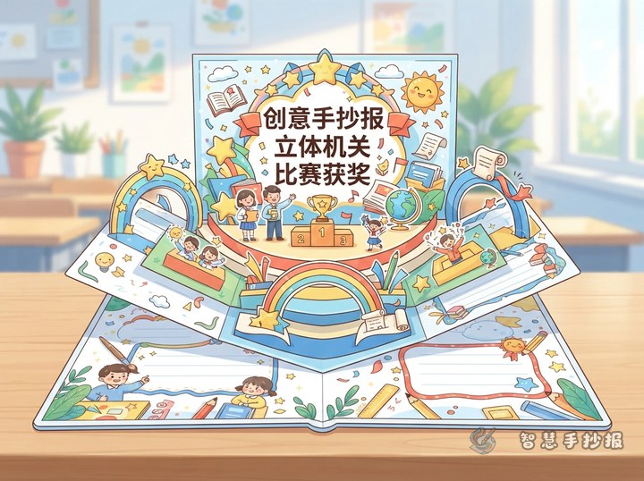 比赛手抄报怎么做折叠开合式多层舞台机关 - 相关内容封面