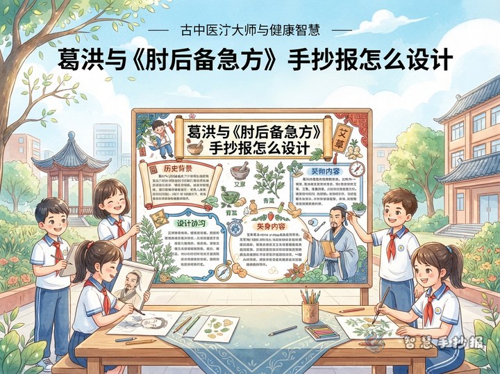 葛洪与《肘后备急方》手抄报怎么设计 - 相关内容封面
