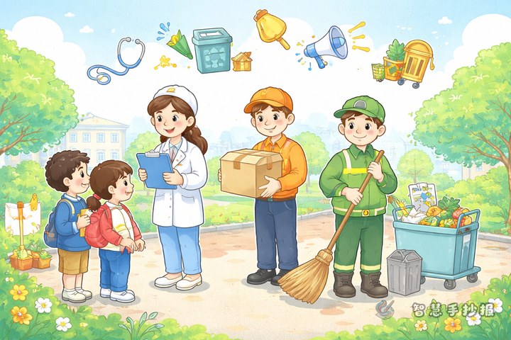 社区服务职业启蒙手抄报可以从哪些身边岗位入手 - 相关内容封面