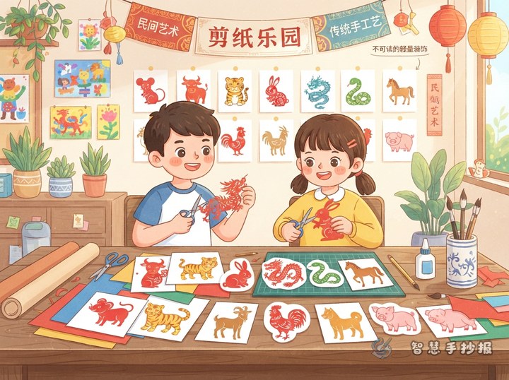 生肖动物剪纸手抄报怎么做才有民间艺术味 - 相关内容封面