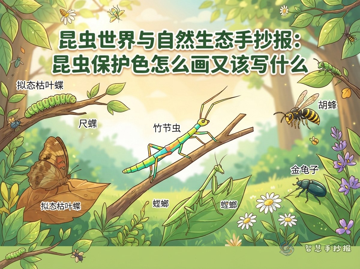 What to Draw and Write on an Insect Camouflage Poster - Poster topic cover image
