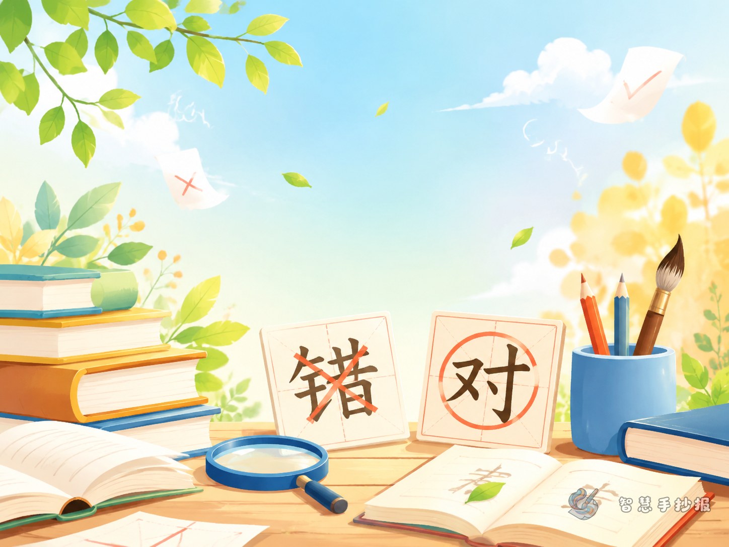 汉字规范书写推广手抄报能不能做&ldquo;常见错字纠正站&rdquo; - 智慧手抄报专题封面图