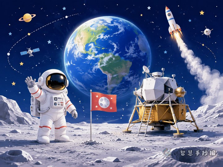 How Did Humans Reach the Moon? Handwritten Newspaper Ideas and Content - Sketch Topic Cover