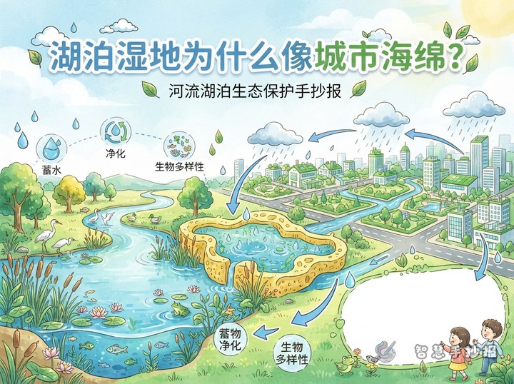 湖泊湿地为什么像城市海绵手抄报怎么画 - 相关内容封面