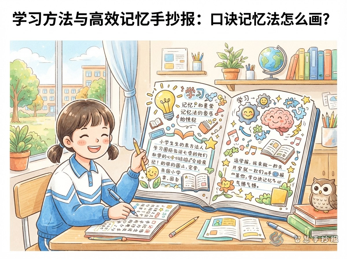 How to Make a Mnemonic Rhyme Handwritten Newspaper: Turn Tricky Facts Into Catchy Lines - Poster topic cover image