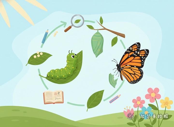 How to Make a Butterfly Life Cycle Handwritten Newspaper - Poster line art preview