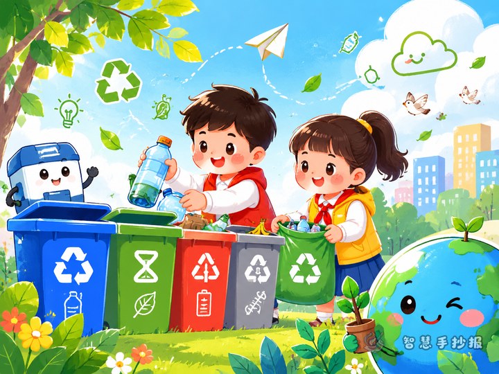 垃圾分类社会实践手抄报写什么内容更容易得高分 - 劳动教育与社会实践手抄报系列作品预览