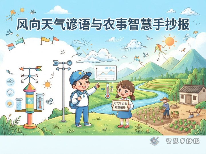 风向天气谚语手抄报怎么画？写什么农事内容 - 相关内容封面