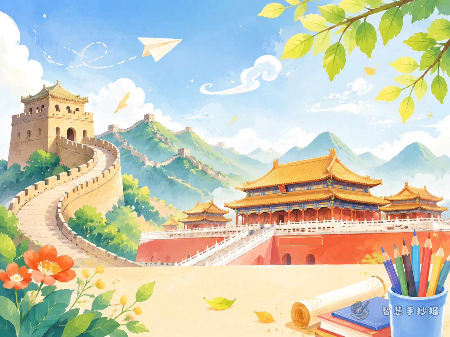 How to choose a catchy title for a Great Wall and Forbidden City handwritten newspaper - Poster topic cover image