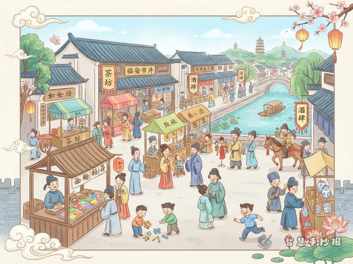 南宋临安城手抄报可以写哪些市井生活内容？ - 相关内容封面