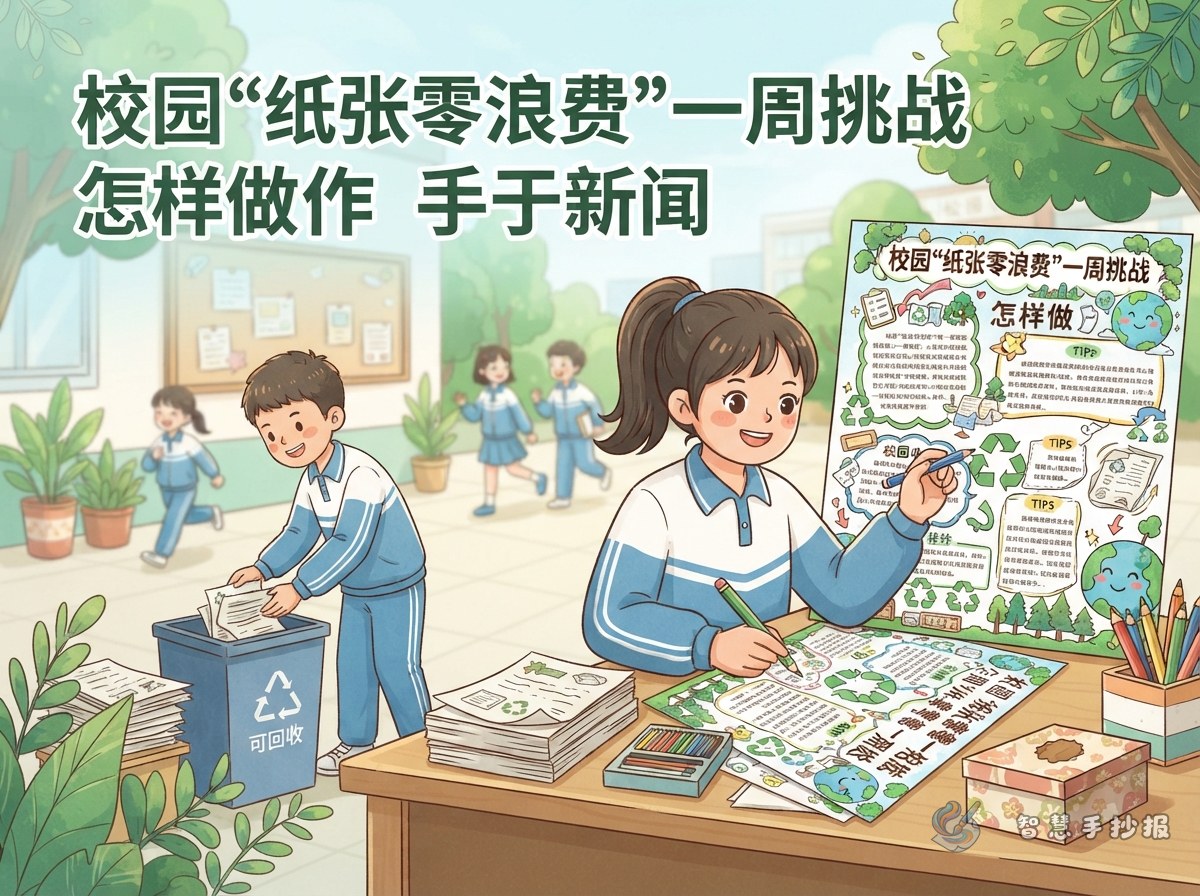 How to Make a School Zero Paper Waste Week Handwritten Newspaper - Poster topic cover image
