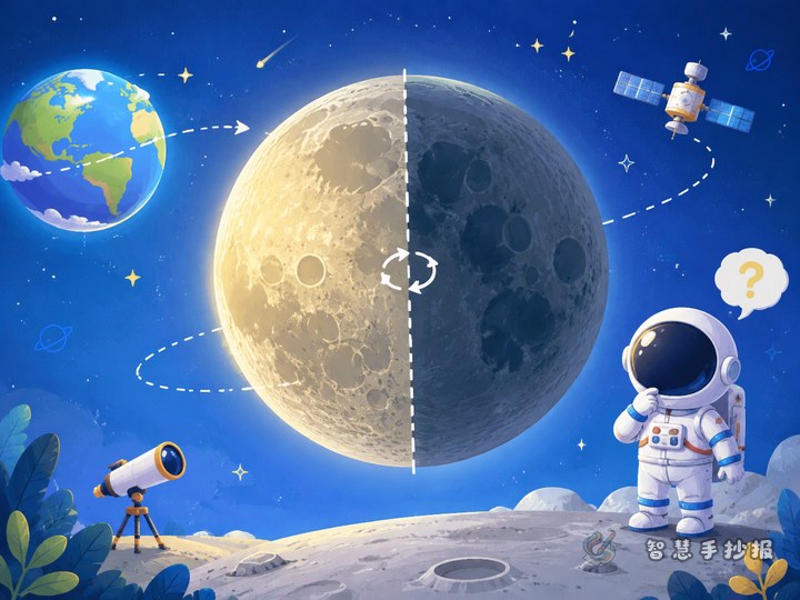 Why Does the Moon Always Show One Side to Earth? Handwritten Newspaper Ideas - Sketch Topic Cover