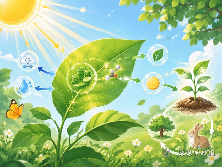 叶子怎样把阳光变成生命能量手抄报怎么做？ - 植物光合作用与生态循环手抄报手抄报封面