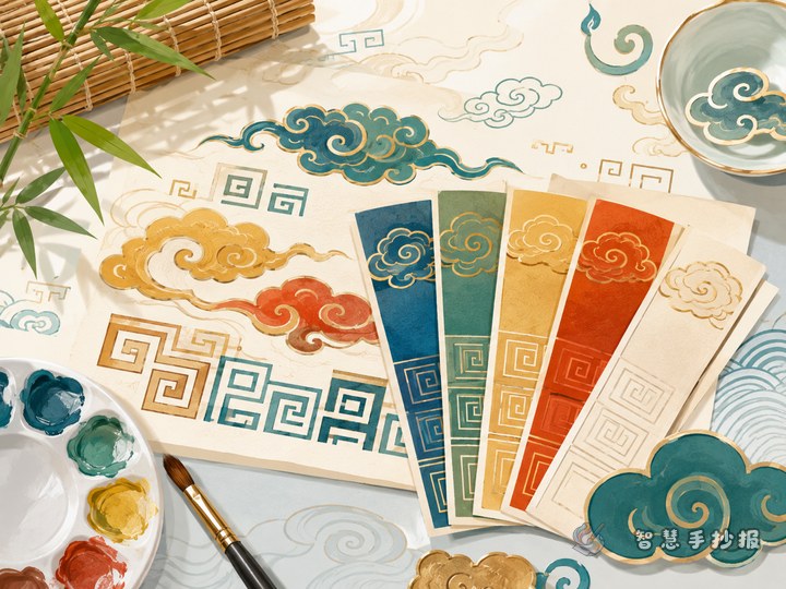 What Traditional Colors Look Good in a Cloud and Key-Fret Pattern Handwritten Newspaper - Related topic thumbnail