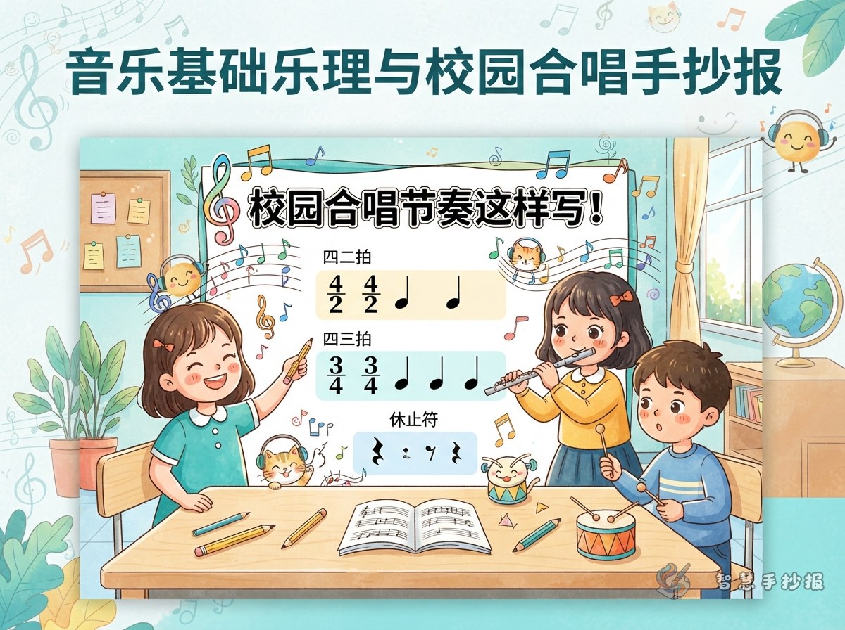 How to Make a Time Signature and Rest Poster for a School Choir? Write Rhythm This Way - Poster topic cover image