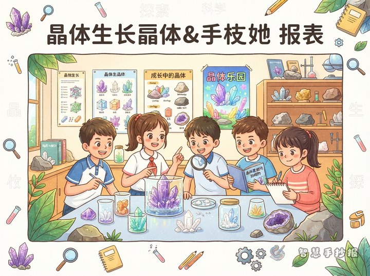 晶体是怎么长出来的手抄报怎么做 - 相关内容封面